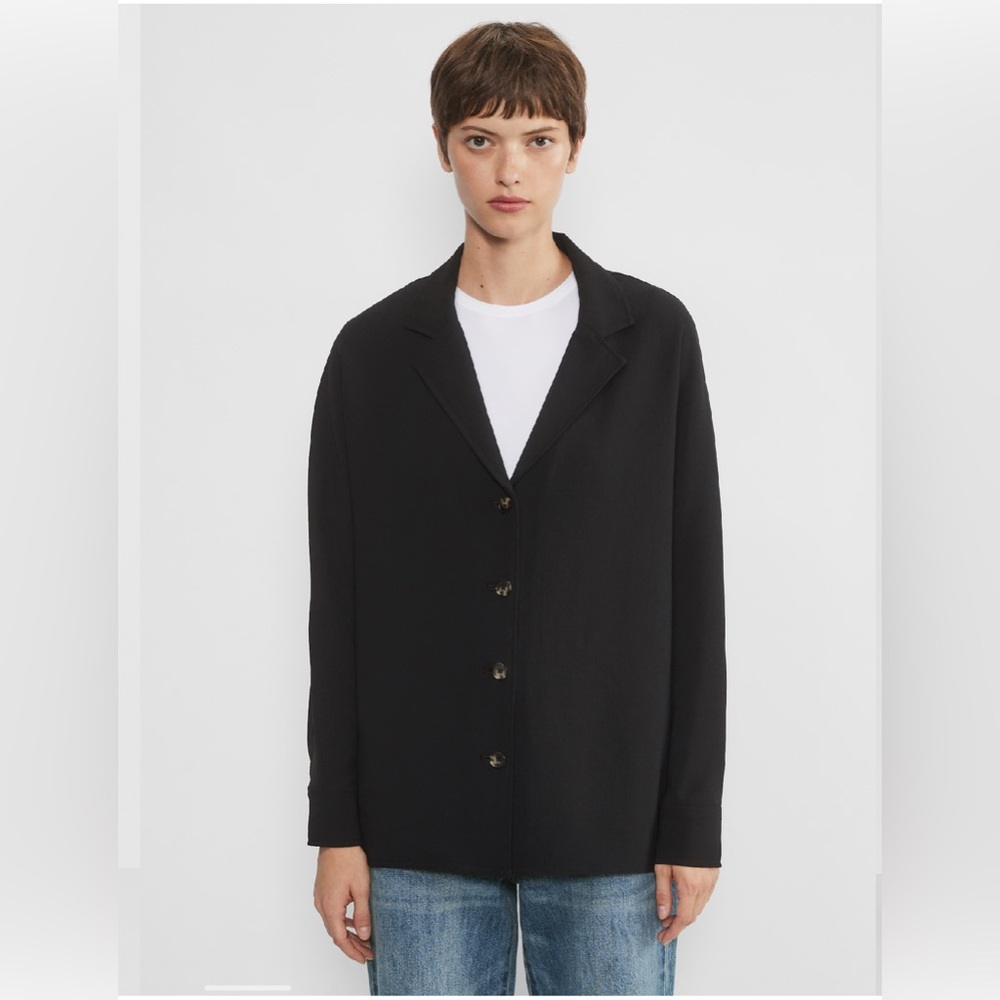 Aritzia Black Button-Up Top